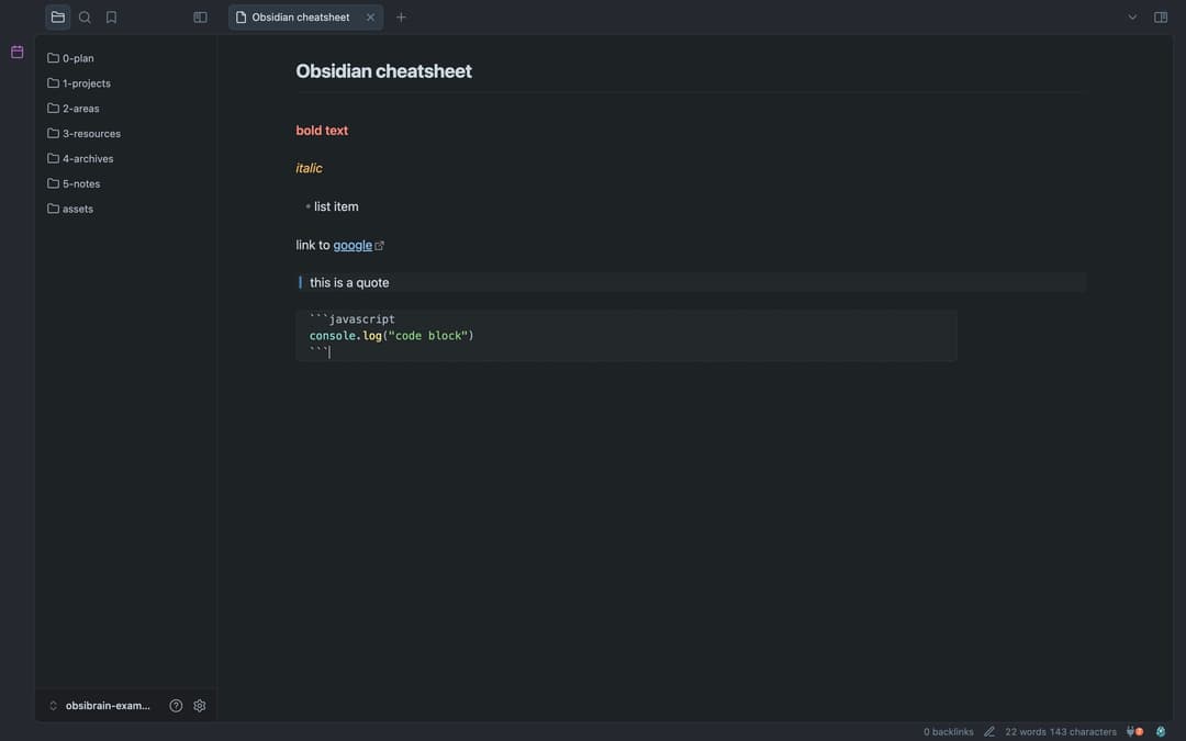 Obsidian Cheatsheet: Basic Text Formatting | Obsibrain