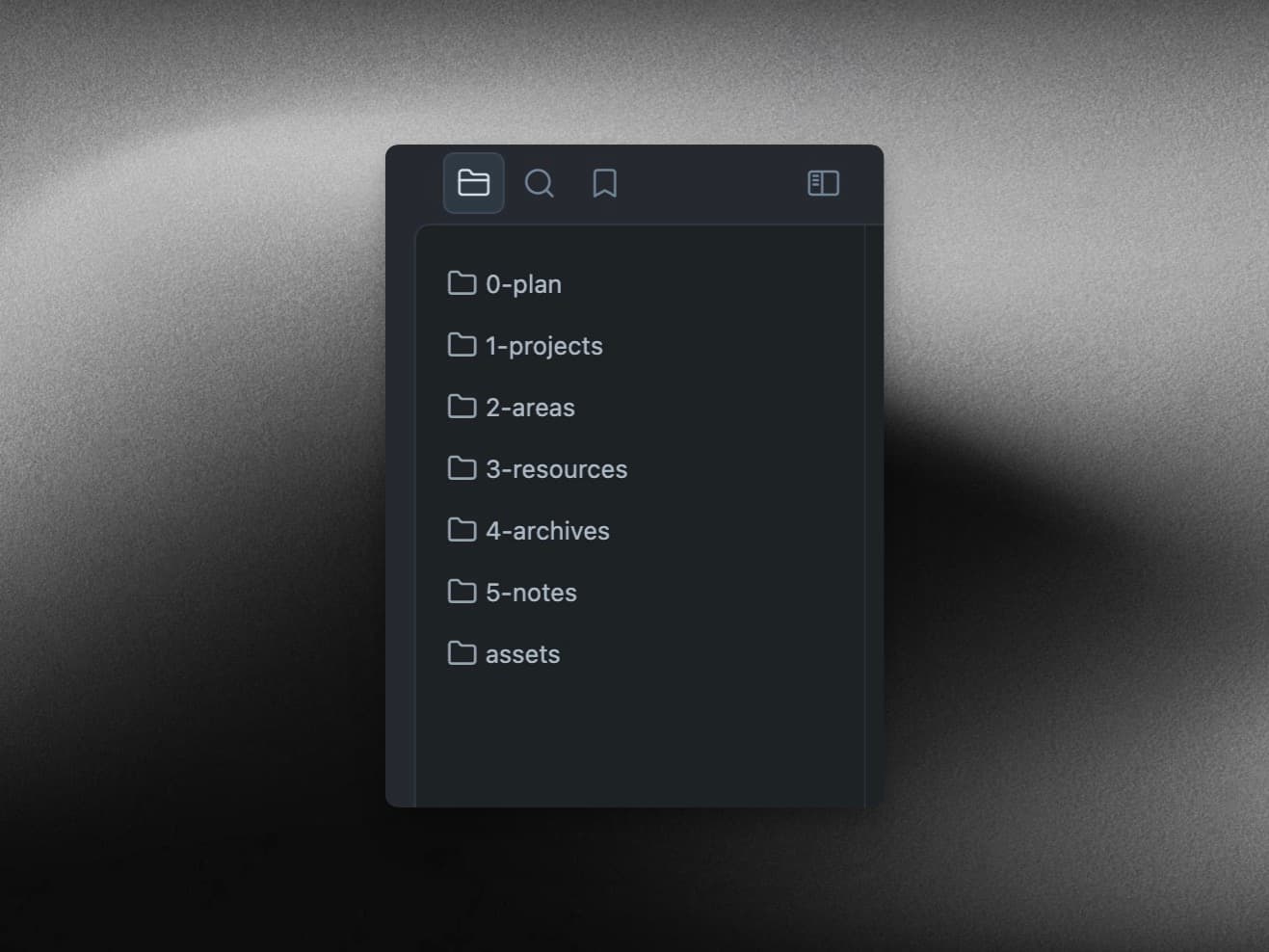 P.A.R.A Folder structure in Obsidian.