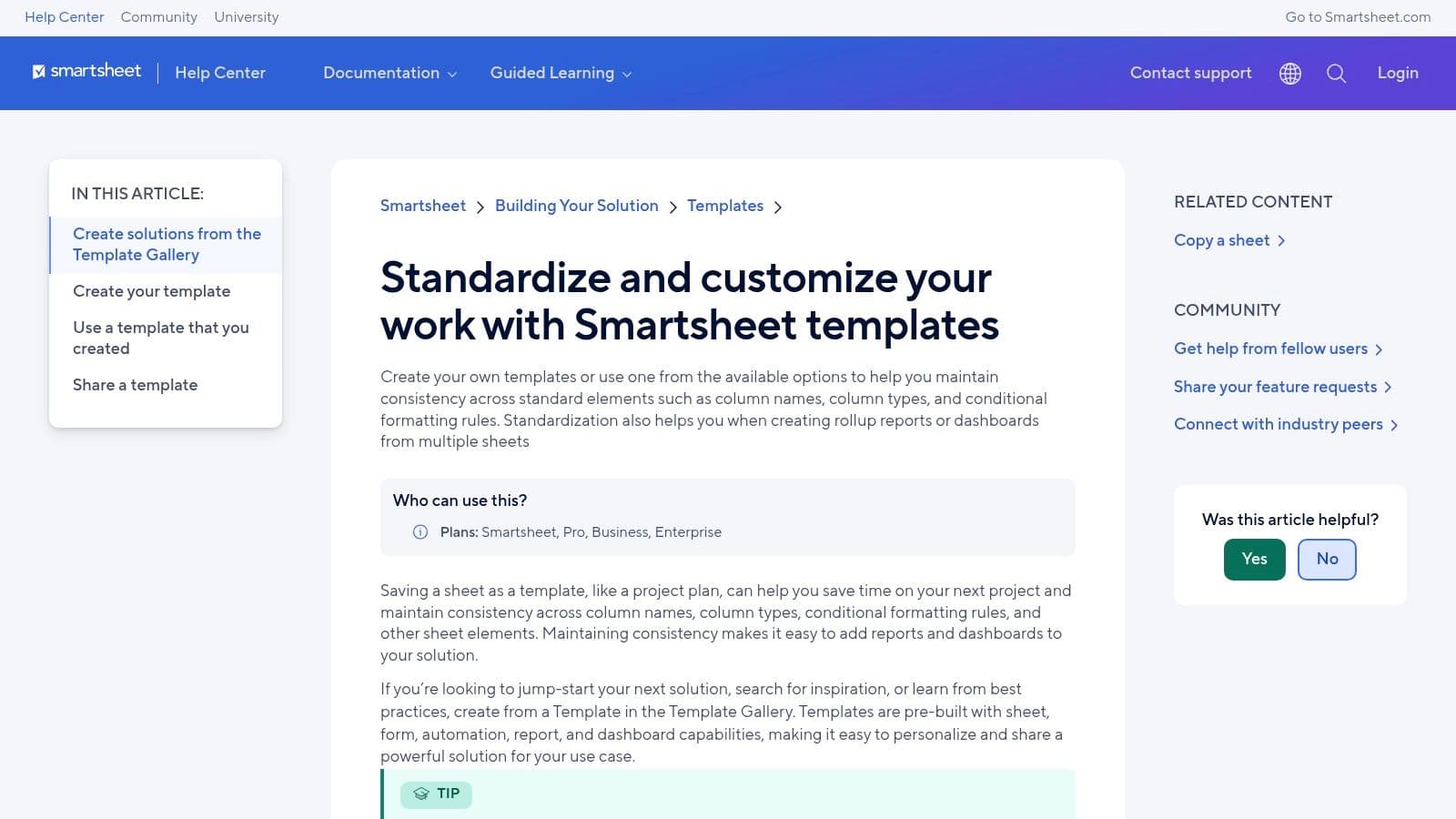 Smartsheet Template Gallery