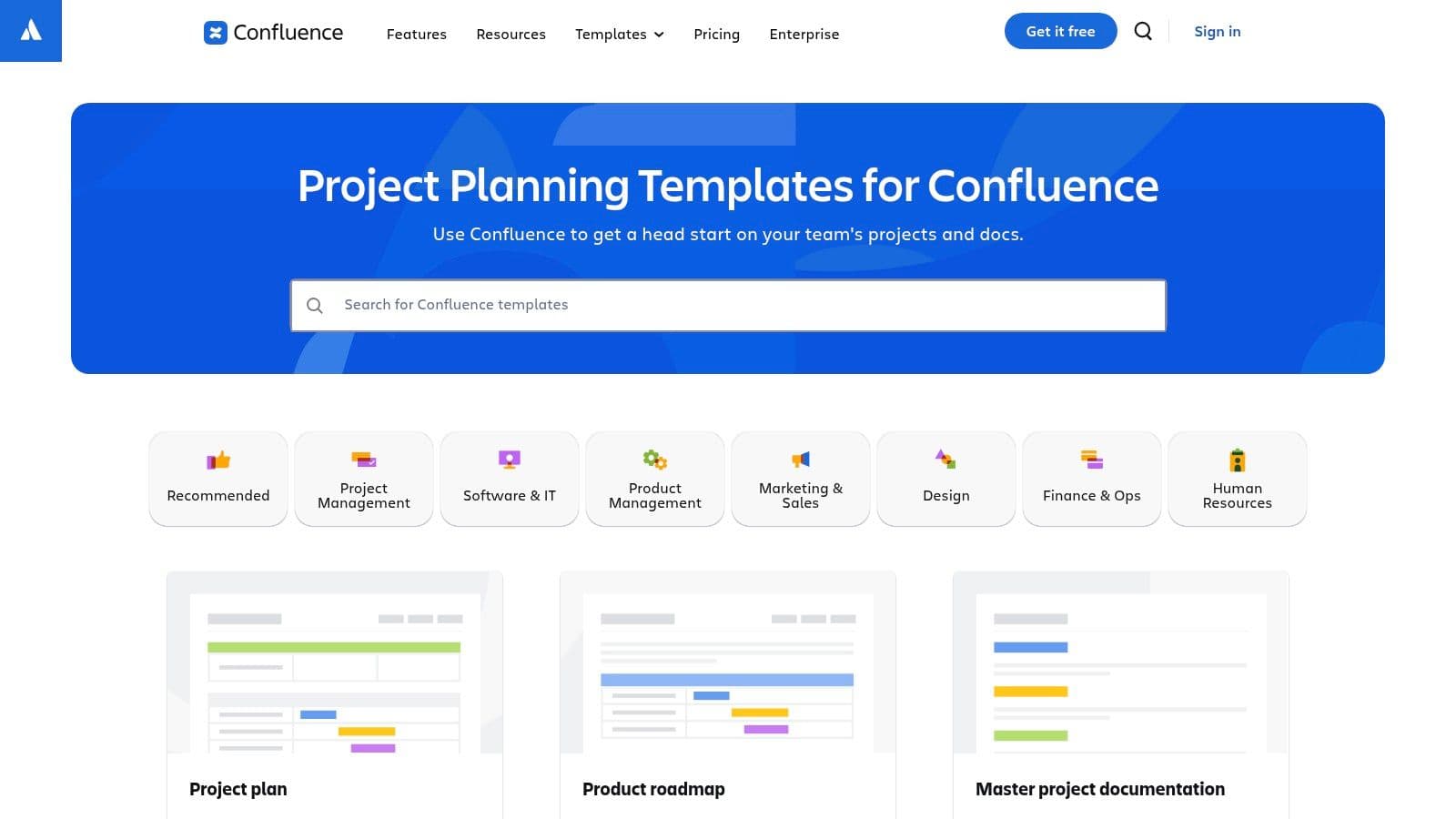 Atlassian Confluence Templates (Project Planning)
